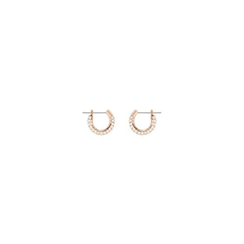 SWAROVSKI Stone Women's Hoop Crystal Pierced Earrings with Gold-Tone Pavé in a Rose-Gold Tone Plated Setting