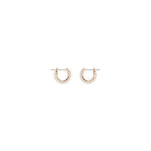 SWAROVSKI Stone Women's Hoop Crystal Pierced Earrings with Gold-Tone Pavé in a Rose-Gold Tone Plated Setting