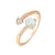 PAVOI 14K Rose Gold Plated Adjustable Created White Opal Rings | Stacking Rings | Gold Rings for Women
