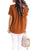 Allimy Women Summer Short Sleeve Shirts Casual V Neck Chiffon Tops and Blouses Medium Orange
