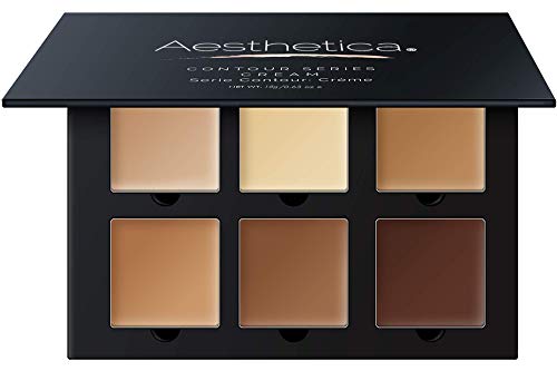 Aesthetica Cosmetics Cream Contour and Highlighting Makeup Kit - Contouring Foundation/Concealer Palette - Vegan, Cruelty Free & Hypoallergenic - Step-by-Step Instructions Included