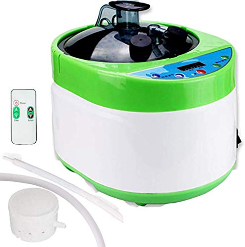 ZONEMEL 4 Liters Sauna Steamer, Portable Steam Generator with Remote Control, Stainless Steel Pot, Spa Machine with Timer Display for Body Detox (110V, Green)