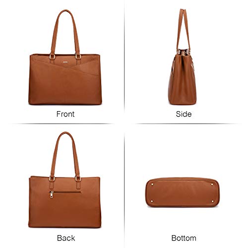 Laptop Bag for Women 15.6 Inch Tote Waterproof Leather