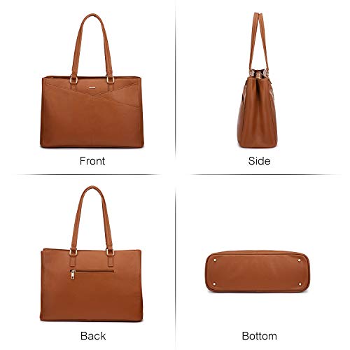 Laptop Bag for Women 15.6 Inch Laptop Tote Bag Waterproof Leather Computer  Tote Bag Business Lightweight Office Briefcase Large Capacity Handbag