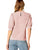 SheIn Women's Puff Sleeve Casual Solid Top Pullover Keyhole Back Blouse Pink Medium