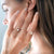 PAVOI 14K Rose Gold Plated Adjustable Created White Opal Rings | Stacking Rings | Gold Rings for Women