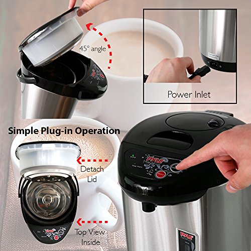 Panda Electric Hot Water Boiler and Warmer, Hot Water Dispenser, 304  Stainless Steel Interior (Stainless Steel/Brown, 4.0 Liter)