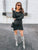 BTFBM Women Fashion Ruched Elegant Bodycon Long Sleeve Wrap Front Solid Color Casual Basic Fitted Short Dress (Black, Medium)