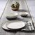 Gibson Elite Rhinebeck Round Reactive Glaze Double Bowl Stoneware Dinnerware Set, Service for Four (16pcs), White and Black