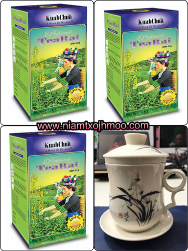 Preferred Tearai with Black Bamboo Flower Teacup Set