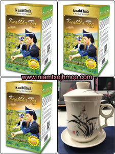 KuabCha Tea with Black Bamboo Flower Teacup Set